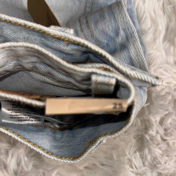 Levi's Light Blue Ripped Denim Shorts - Picture 6 of 7